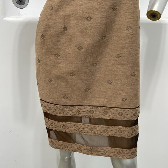 Zion New York Spaghetti Strap Shift Dress  Brown Size 10 - Picture 6 of 13